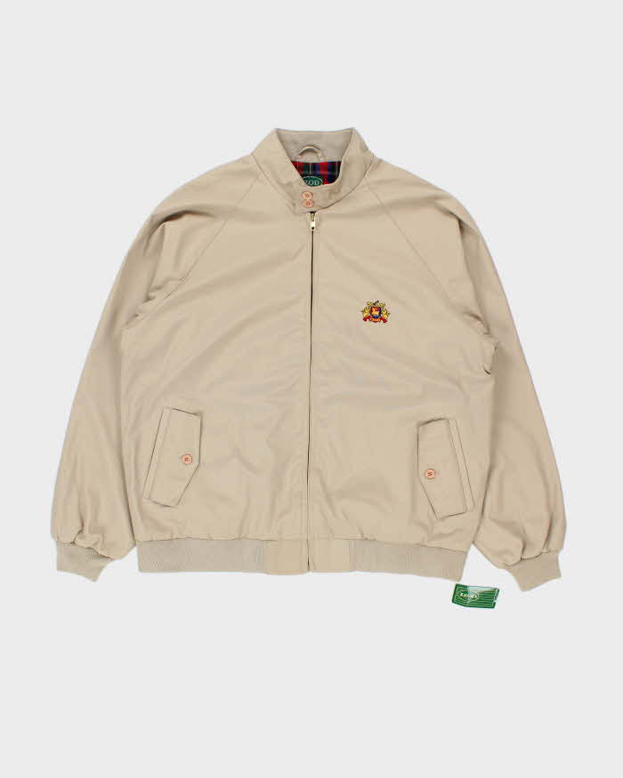 DSWT Vintage 1990s Izod Polycotton Beige Harrington Jacket - L
