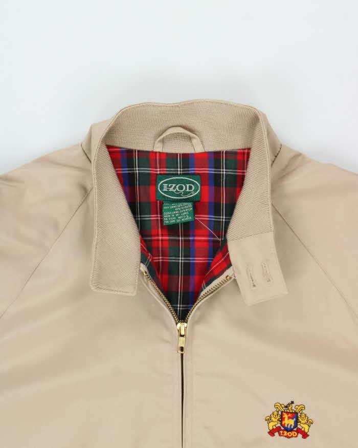 DSWT Vintage 1990s Izod Polycotton Beige Harrington Jacket - L