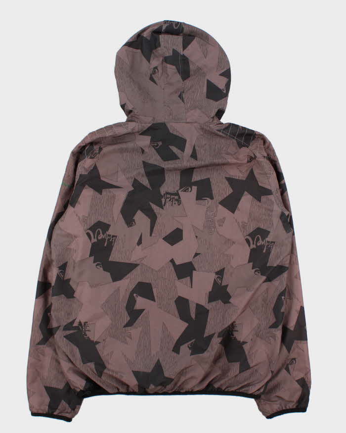 Vintage Y2K 00s Quiksilver Graphic Hooded Zip-Up Shell Jacket - L