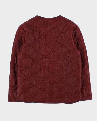 Stussy Burgundy Quilted Oversized Liner Jacket - M
