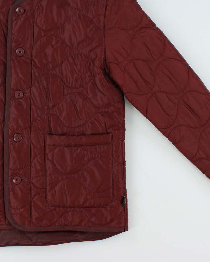 Stussy Burgundy Quilted Oversized Liner Jacket - M