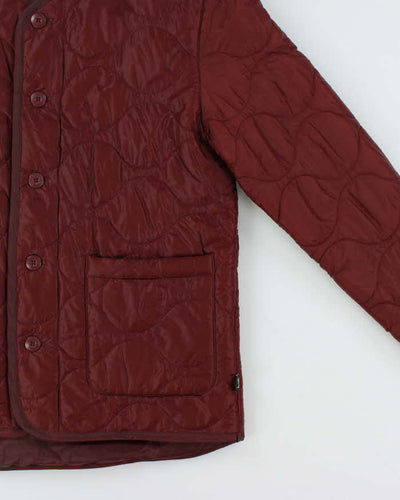 Stussy Burgundy Quilted Oversized Liner Jacket - M