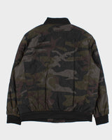 Vintage Calvin Klein Camouflage Diamond Quilted Shimmer Bomber - L