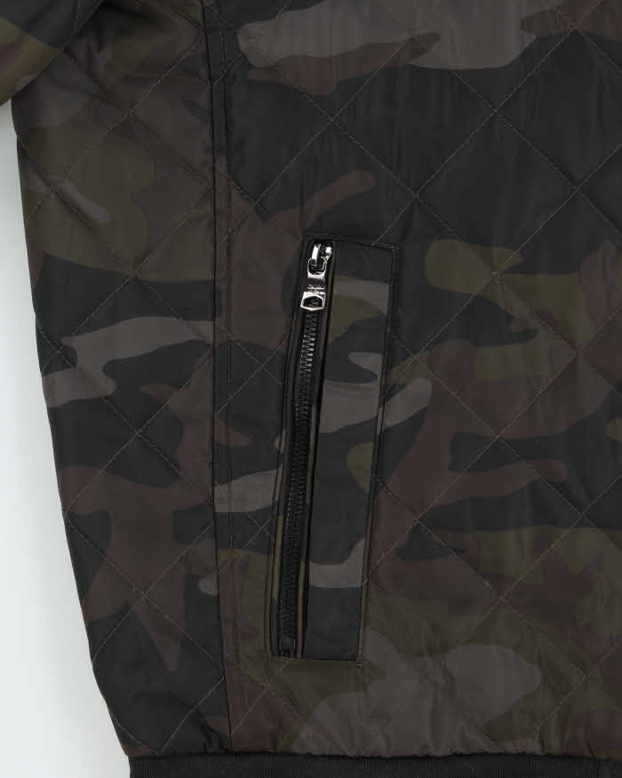 Vintage Calvin Klein Camouflage Diamond Quilted Shimmer Bomber - L