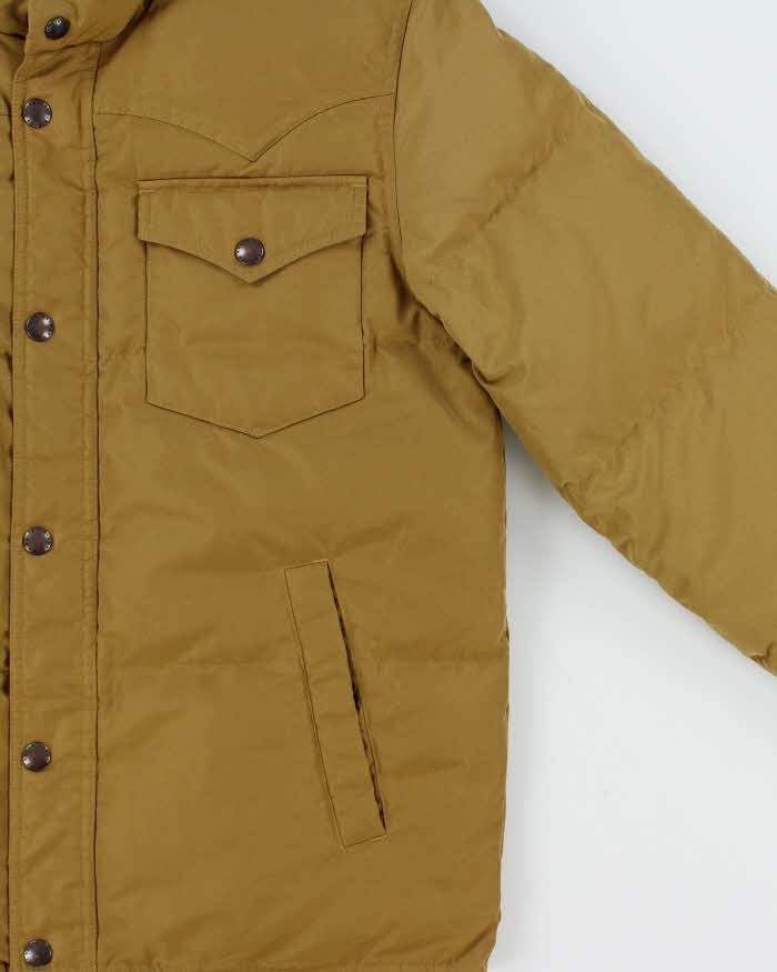 Vintage 00s Polo Ralph Lauren Khaki Western Style Down Filled Puffer Jacket - S