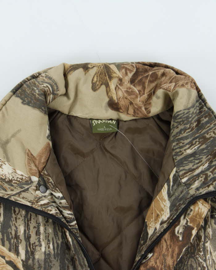 Vintage 1990s Spartan Real Tree Woodland Camo Insulated Oversized Workwear Jacket - L