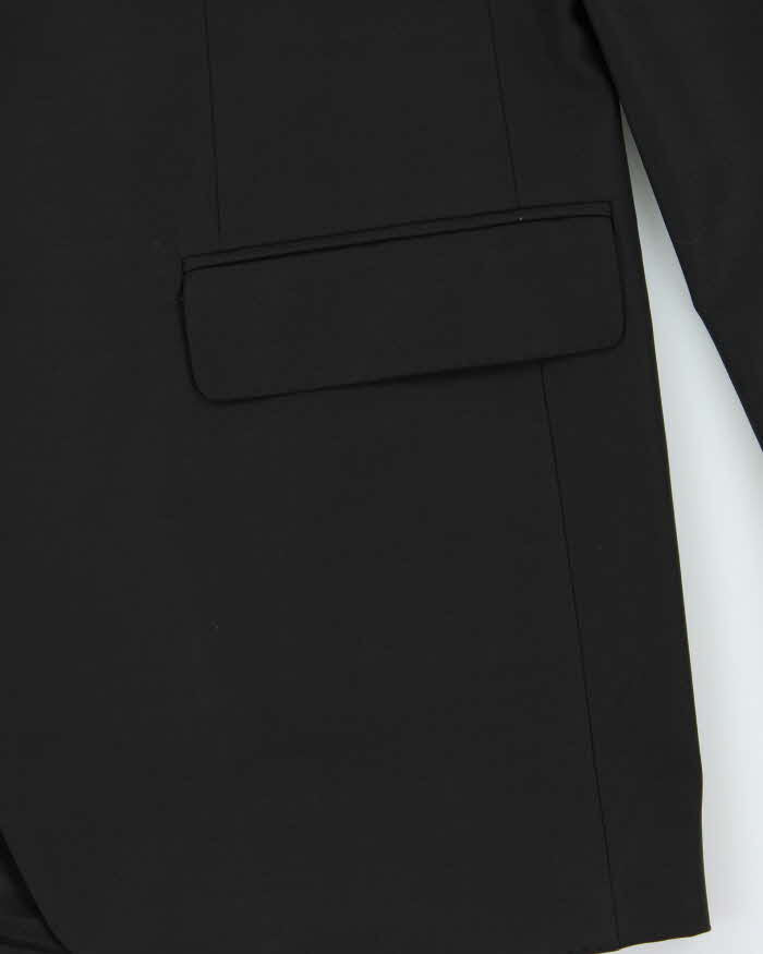 Vintage 00s Kenzo Black Pure Wool Single Breast Blazer - XXL