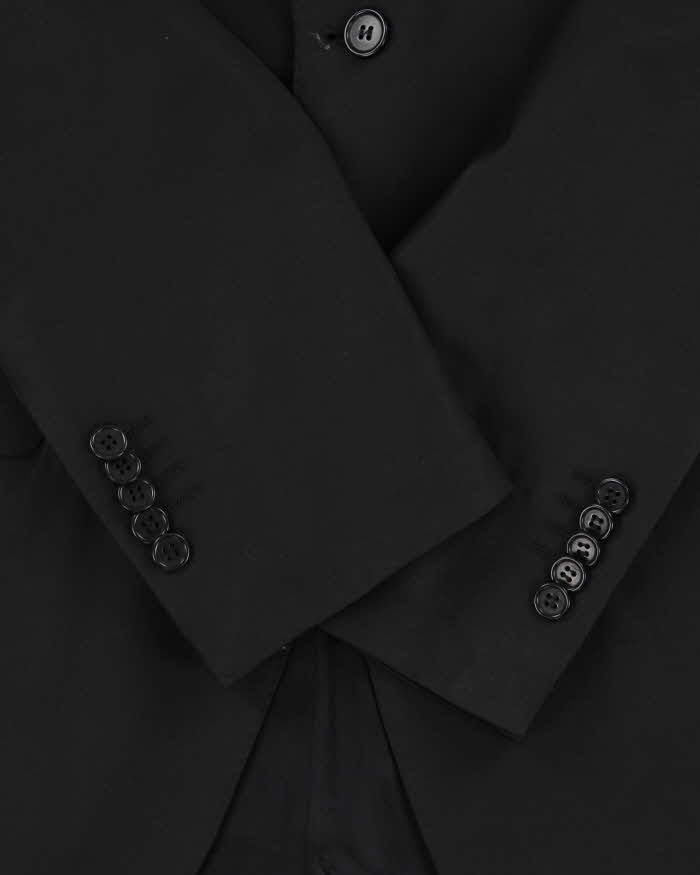 Vintage 00s Kenzo Black Pure Wool Single Breast Blazer - XXL