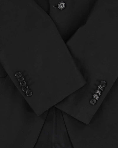 Vintage 00s Kenzo Black Pure Wool Single Breast Blazer - XXL