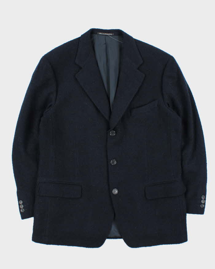 Vintage 00s Ermenegildo Zegna Navy Blue Swiss Made Wool Single Breasted Blazer - XL