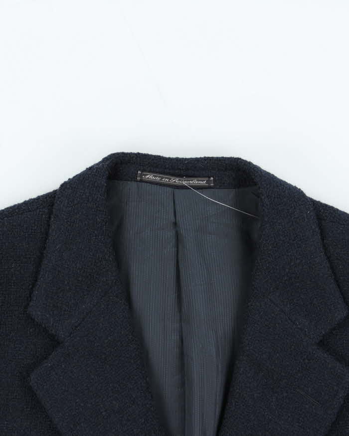 Vintage 00s Ermenegildo Zegna Navy Blue Swiss Made Wool Single Breasted Blazer - XL