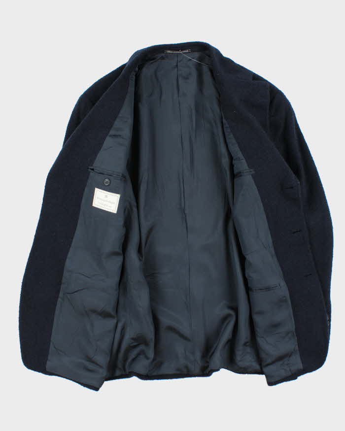 Vintage 00s Ermenegildo Zegna Navy Blue Swiss Made Wool Single Breasted Blazer - XL