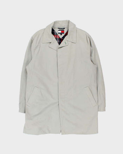 Vintage 1990s Tommy Hilfiger Beige Cotton Classic Mac - L
