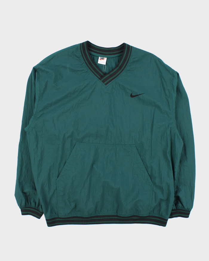 Vintage 1990s Nike Shell V-Neck Pullover Windbreaker - XL