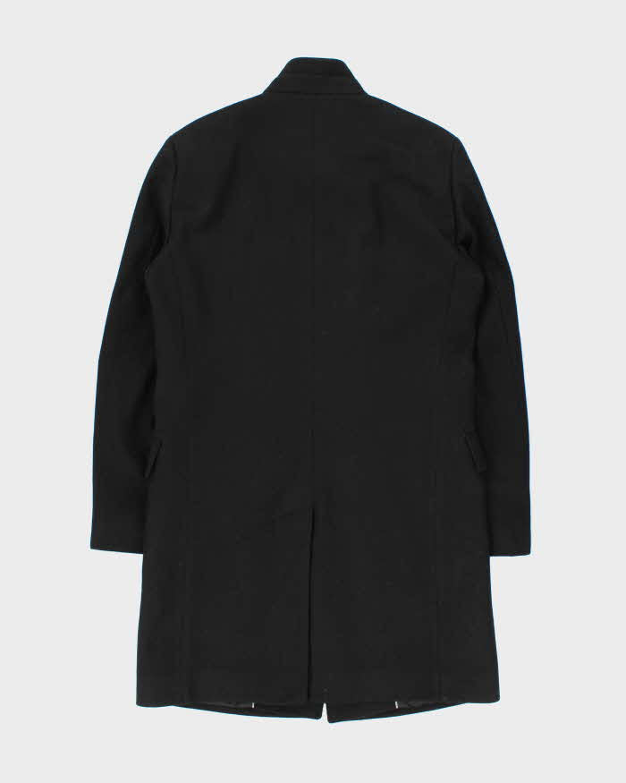 Hugo Boss The Sintrax Black Wool Long Overcoat - L