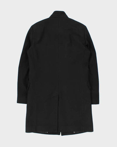 Hugo Boss The Sintrax Black Wool Long Overcoat - L