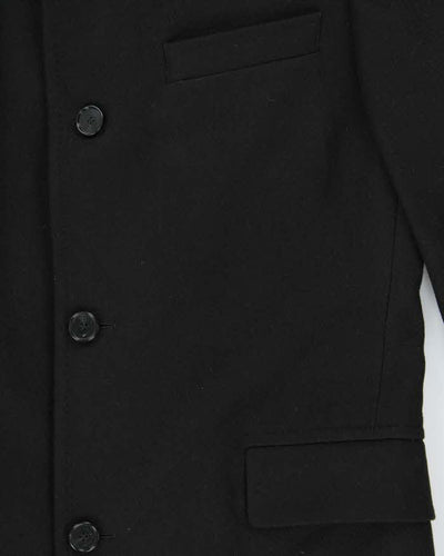 Hugo Boss The Sintrax Black Wool Long Overcoat - L