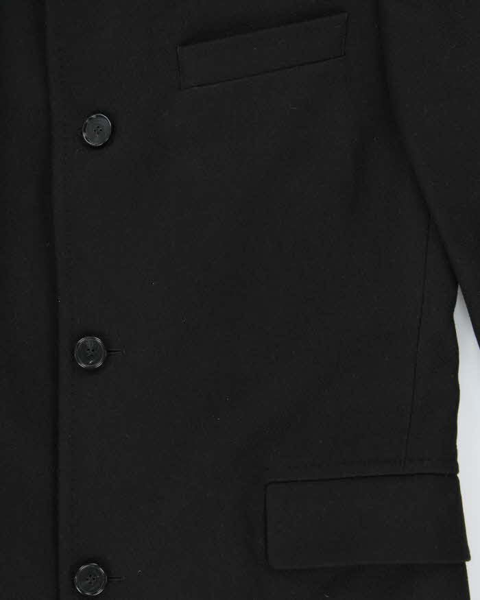Hugo Boss The Sintrax Black Wool Long Overcoat - L