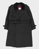 Vintage 1990s Black London Fog Insulated Weatherproof Trench Coat - M