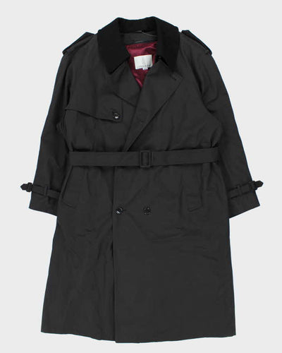 Vintage 1990s Black London Fog Insulated Weatherproof Trench Coat - M