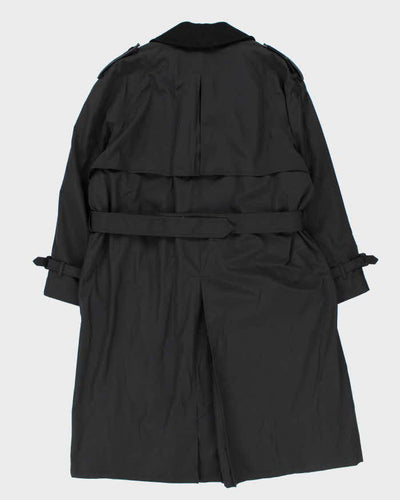 Vintage 1990s Black London Fog Insulated Weatherproof Trench Coat - M