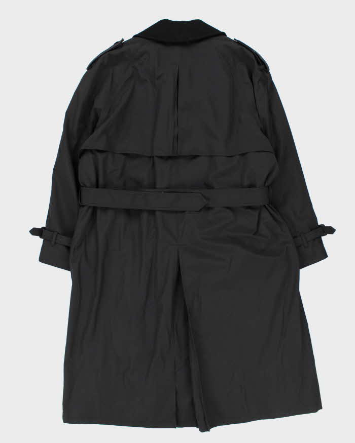 Vintage 1990s Black London Fog Insulated Weatherproof Trench Coat - M