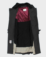 Vintage 1990s Black London Fog Insulated Weatherproof Trench Coat - M