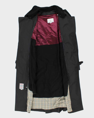 Vintage 1990s Black London Fog Insulated Weatherproof Trench Coat - M