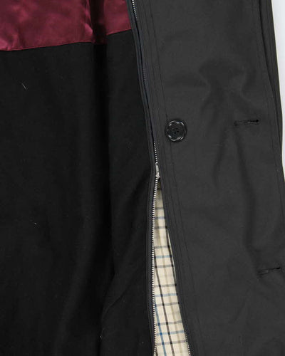 Vintage 1990s Black London Fog Insulated Weatherproof Trench Coat - M