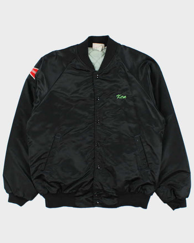 Vintage 80s Hartwell Satin Embroidered Oasis Bomber Jacket - L