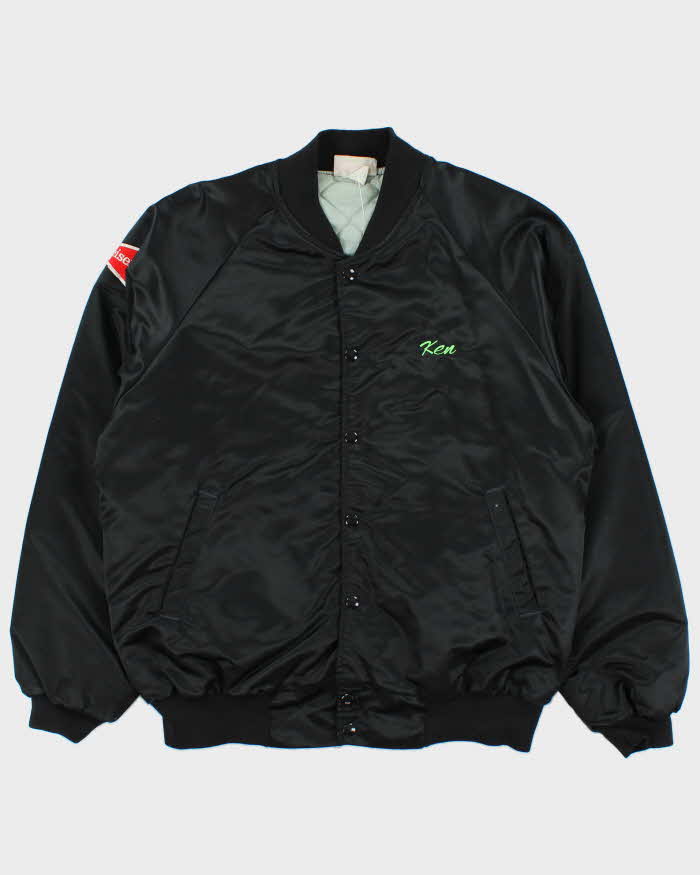 Vintage 80s Hartwell Satin Embroidered Oasis Bomber Jacket - L