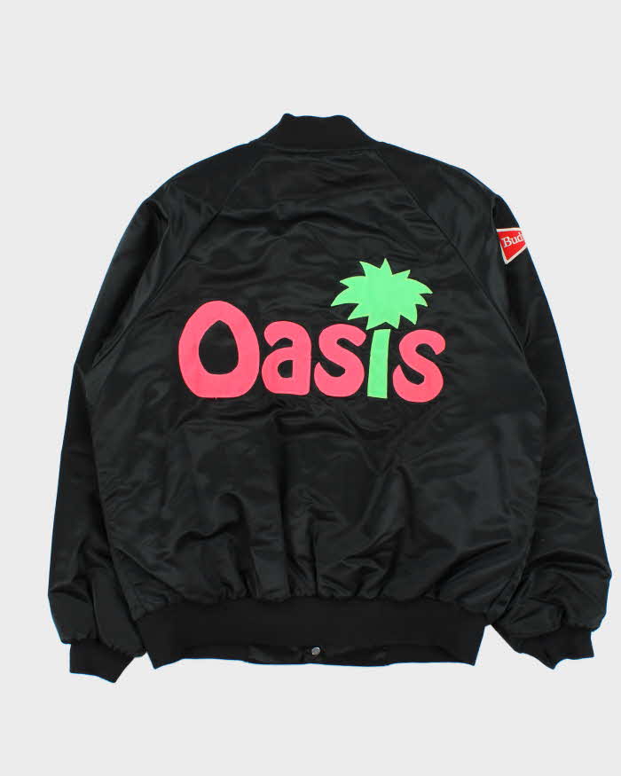 Vintage 80s Hartwell Satin Embroidered Oasis Bomber Jacket - L