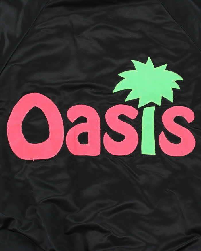 Vintage 80s Hartwell Satin Embroidered Oasis Bomber Jacket - L