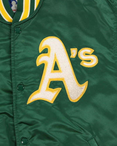 Vintage 90s Oakland A's Athletics Starter Satin Bomber Jacket - L