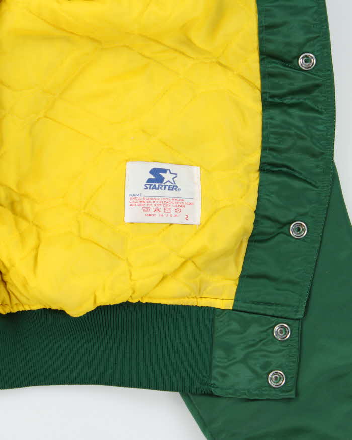 Vintage 90s Oakland A's Athletics Starter Satin Bomber Jacket - L