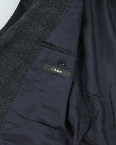 Vintage Z Zegna Wool Checked Single Breasted Blazer - L