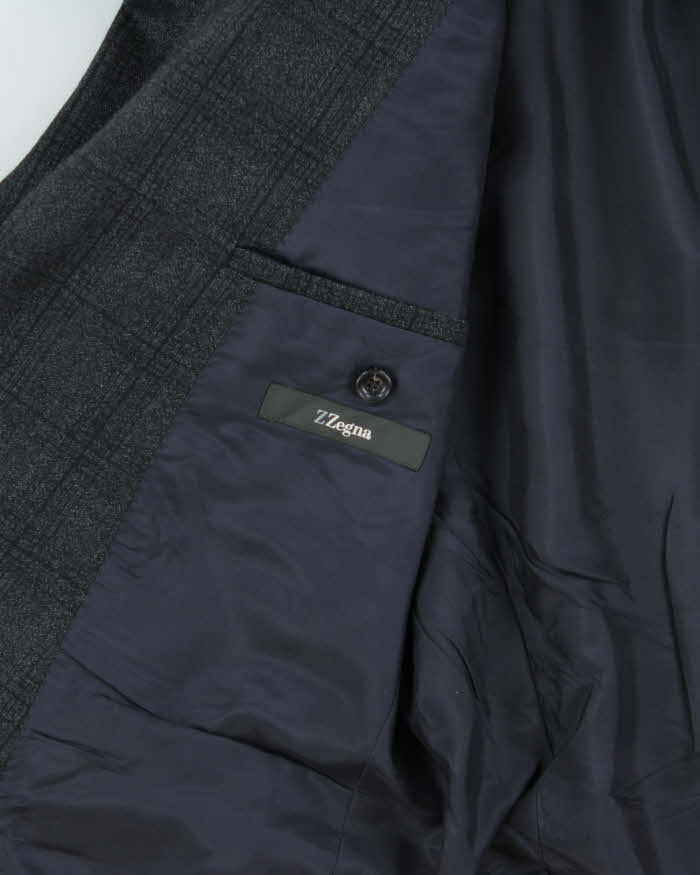 Vintage Z Zegna Wool Checked Single Breasted Blazer - L
