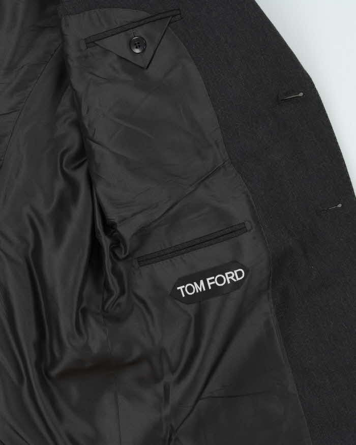 Tom Ford Grey Striped Pure Cashmere Notched Lapel Blazer - XXXL