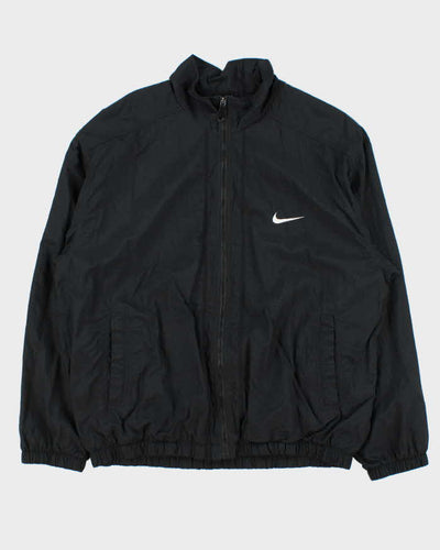 Vintage 1990s Black Nike Shell Full-Zip Windbreaker Jacket - L
