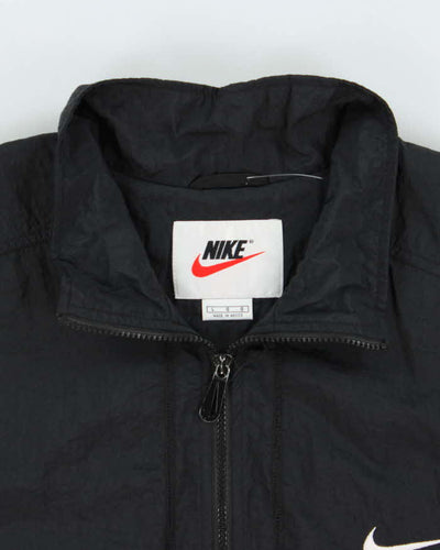 Vintage 1990s Black Nike Shell Full-Zip Windbreaker Jacket - L