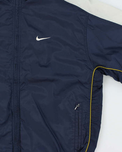 Vintage 1990s Nike Two-Tone Soft Shell Full-Zip Windbreaker Jacket - L