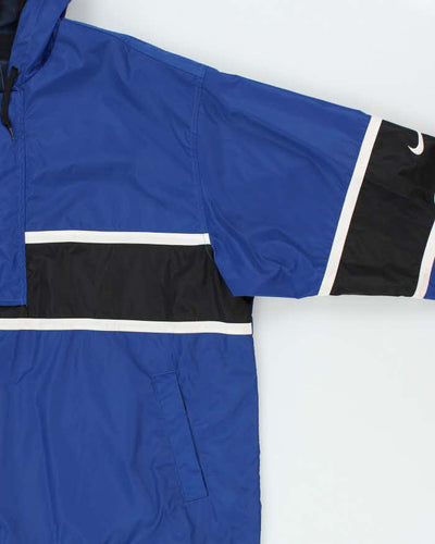 Vintage 1990s Nike Snap Button Hooded Oversized Pullover Windbreaker Jacket - L