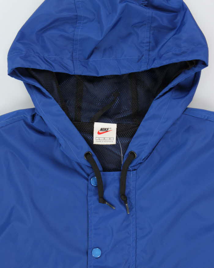 Vintage 1990s Nike Snap Button Hooded Oversized Pullover Windbreaker Jacket - L