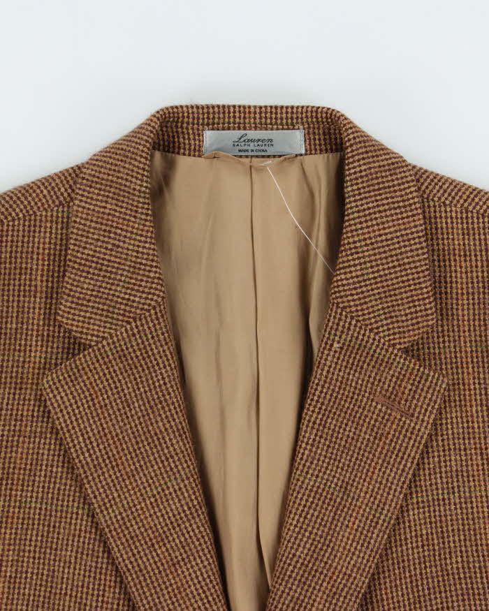 Vintage 1990s Lauren Ralph Lauren Tweed Wool Single Breasted Blazer - S