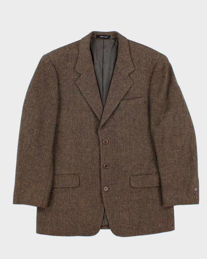 Vintage 1980s Pierre Cardin Wool Tweed Single Breasted Blazer - M