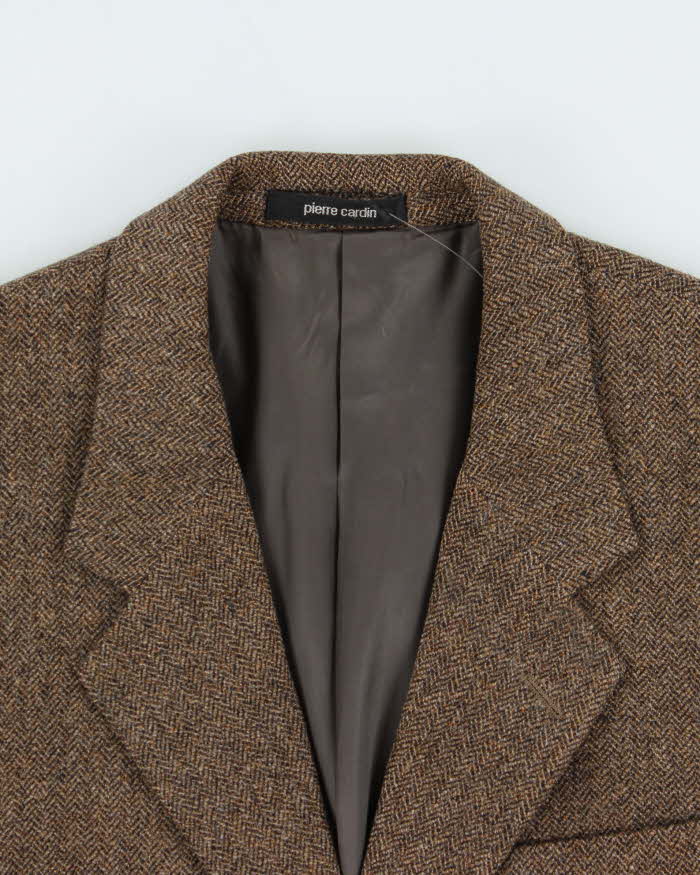 Vintage 1980s Pierre Cardin Wool Tweed Single Breasted Blazer - M