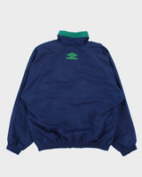 Vintage 1990s Umbro Navy Oversized Shell Windbreaker Jacket - XS