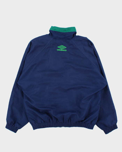 Vintage 1990s Umbro Navy Oversized Shell Windbreaker Jacket - XS