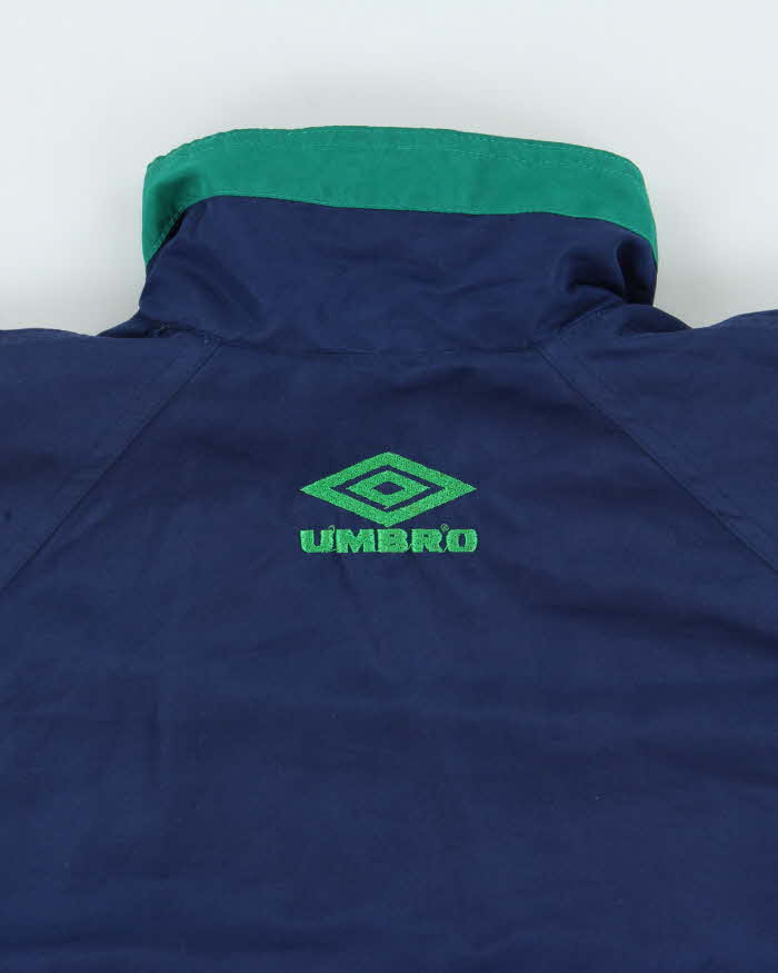 Vintage 1990s Umbro Navy Oversized Shell Windbreaker Jacket - XS