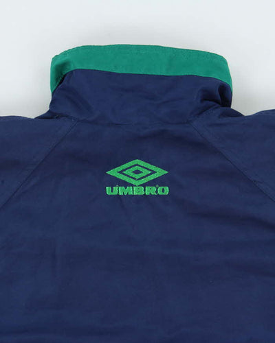 Vintage 1990s Umbro Navy Oversized Shell Windbreaker Jacket - XS